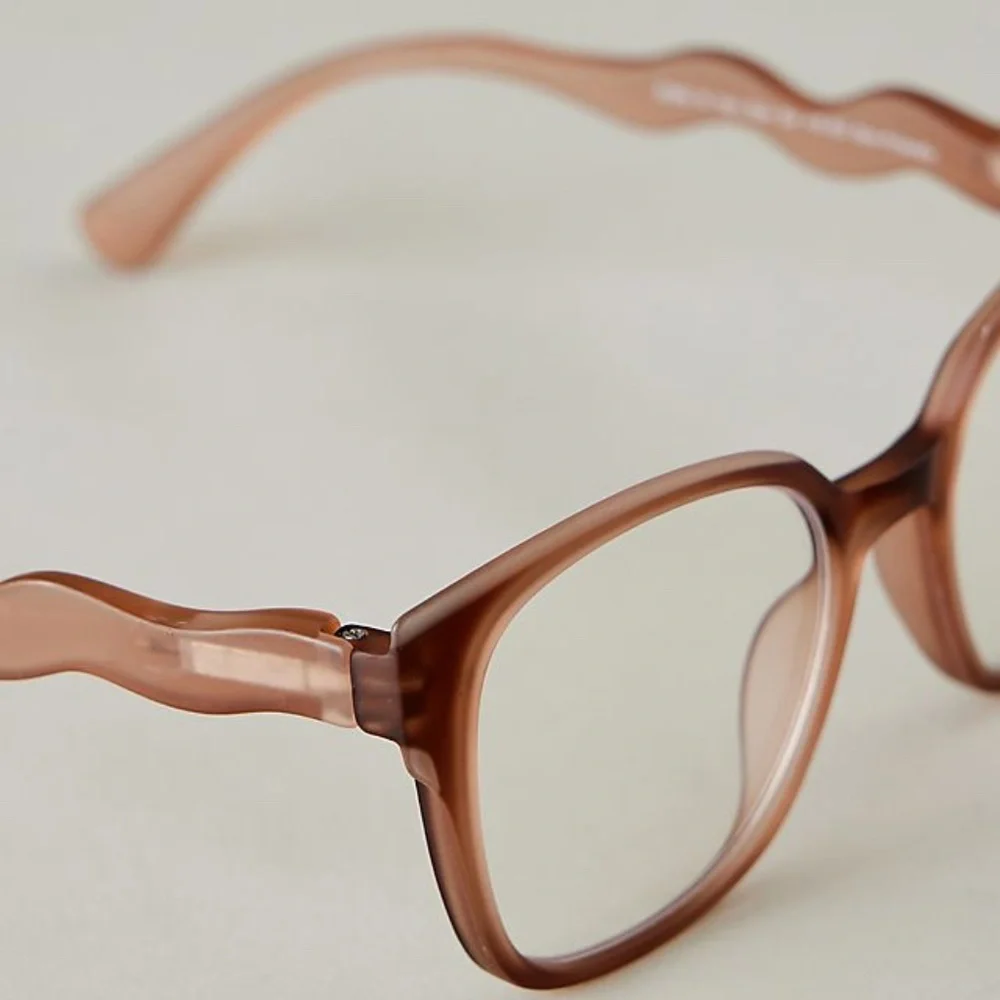 NEW from Anthropologie‎ Light Brown Blue Light Filtering Glasses +1.50